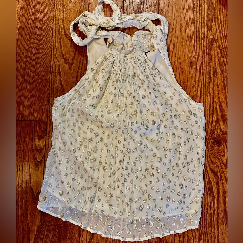 NWT - bishop + young - Esme Tie Neck Top - animal print, Lg